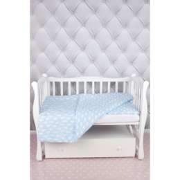 Комплект в кроватку AmaroBaby 3 предмета BABY BOOM (Облака/голубой, бязь)
