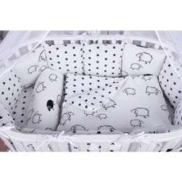 Комплект в кроватку AmaroBaby 19 предметов (7+12 бортиков) HOME ELITE Premium (черн/бел.,поплин/бязь)