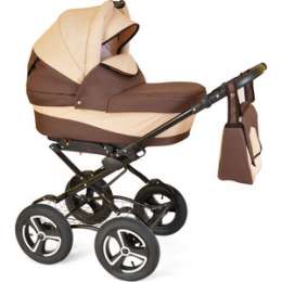 Коляска 2 в 1 Alis BERTA Classic 12''Be 03 (коричневый+св.бежевый)