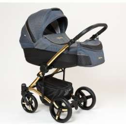 Коляска 2 в 1 Mr Sandman West-East GOLD 50% экокожа platinum 02