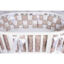 Борт в кроватку AmaroBaby 6 предметов (6 подушек-бортиков) Бонбон Royal care (бязь, коричневый)