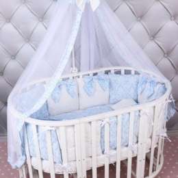 Комплект в кроватку AmaroBaby Premium 18 предметов (6+12 бортиков) ЭЛИТ (бязь, голубой)