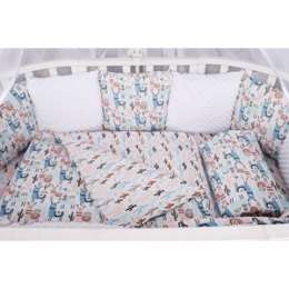 Комплект в кроватку AmaroBaby WB Premium 18 предметов (6+12 бортиков) ЛАМЫ (розовый)