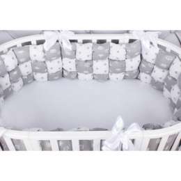 Борт в кроватку AmaroBaby Бонбон 6 предметов (6 подушек-бортиков) Royal care (бязь, серый)