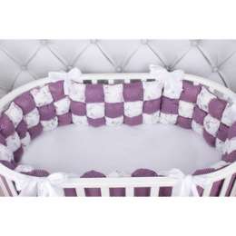 Борт в кроватку AmaroBaby 6 предметов (6 подушек-бортиков) Бонбон Royal care (бязь, вишня/белый)