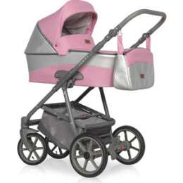 Коляска 2 в 1 Riko Basic COLIN 01 серый-розовый