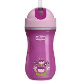 Поильник Chicco Sport Cup с трубочкой 266мл с 14месяцев Розовый