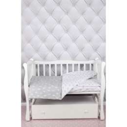 Комплект в кроватку AmaroBaby 3 предмета BABY BOOM (Короны/серый, бязь)
