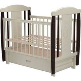 Кроватка Valle Bunny 05 маятник продольный с ящиком белый