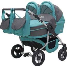 Коляска 2 в 1 Bart Plast FENIX DUO 03 серый-бирюза