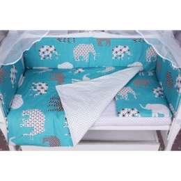 Комплект в кроватку AmaroBaby WB 3 предмета BABY BOOM (Слоники, изумруд)