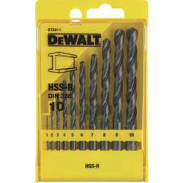 Набор сверл по металлу DeWALT 1.0-10.0мм 10шт HSS-R (DT5911)