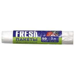 пакеты для продуктов FRESH 3 л, 50 шт 22х32 см, 6 мкм полиэтилен