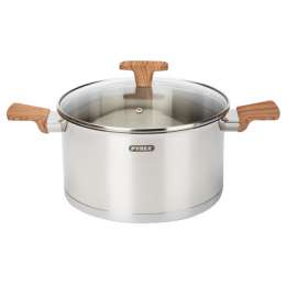 кастрюля PYREX Design 5л 24см нерж.сталь стекл.крышка индукция