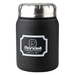 термос RONDELL Black Picnic 0,5л с широким горлом нерж.сталь