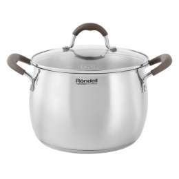 кастрюля RONDELL Konzept 6л 22см нерж.сталь стекл.крышка индукция
