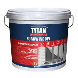 герметик акриловый TYTAN Professional Eurowindow паропроницаемый 7кг белый, арт.18249