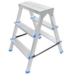 стремянка алюминиевая LADDERBEL двухсторонняя 3 ступени