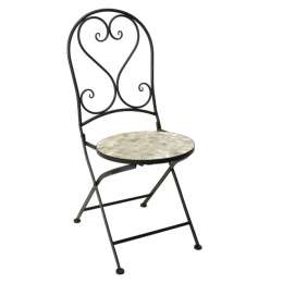стул садовый складной KOOPMAN MOSAIC 380х900мм бежевый сталь/керамика