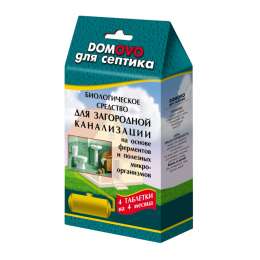 средство для септика DOMOVO для загородной канализации, 48 г, 4 таблетки