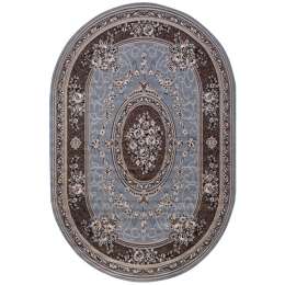 ковер Сиерра/Sierra овальный 1500х1900мм 5444 BLUE-BROWN полипропилен