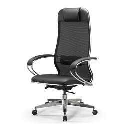 кресло офисное ErgoLife Comfort черный экокожа/сетка/хром