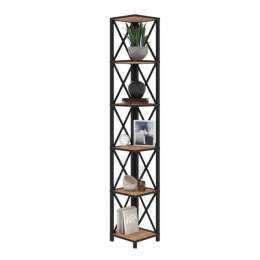 стеллаж MAKE MEBEL Лофт Слим-6 291х291х1820мм 9005 муар Дуб Вотан