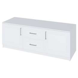 тумба 2 двери 2 ящика Trisha Base 511x1400x400мм МДФ/ЛДСП белый мат/белый шагрень
