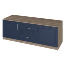 тумба 2 двери 2 ящика Trisha Base 511x1400x400мм МДФ/ЛДСП глубокий синий/дуб чанкли
