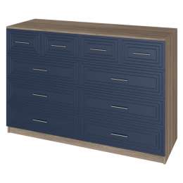 комод 10 ящиков Trisha Base 934x1400x440мм МДФ/ЛДСП глубокий синий/дуб чанкли